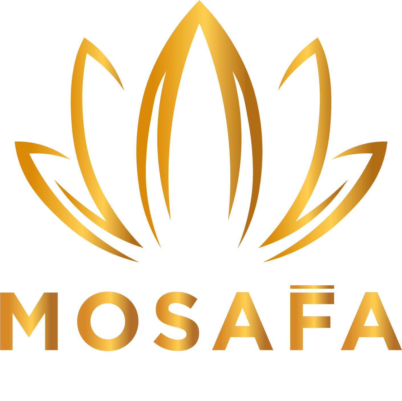 Mosafa Aromatics transparent logo with golden floral emblem and serif text